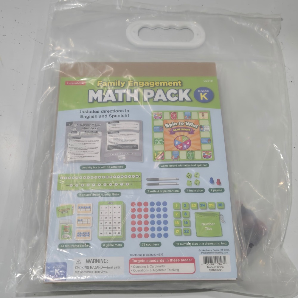 Lakeshore Family Engagement Math Pack Grade K Kindergarten LC610